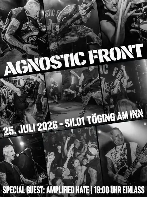 Plakat der Agnostic-Front-Show im Silo1