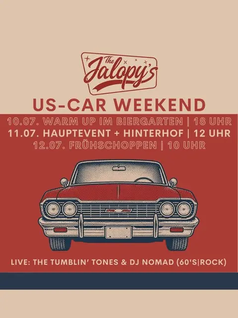 Plakat des US-Car-Weekends im Siloland Töging